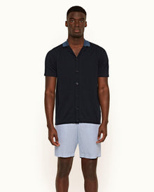 Norwich Linen Light Blue Tailored Fit Linen Blend Shorts | Light Blue