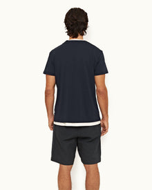 Night Iris Classic Fit Double-Layer Organic Cotton T-Shirt | Night Iris