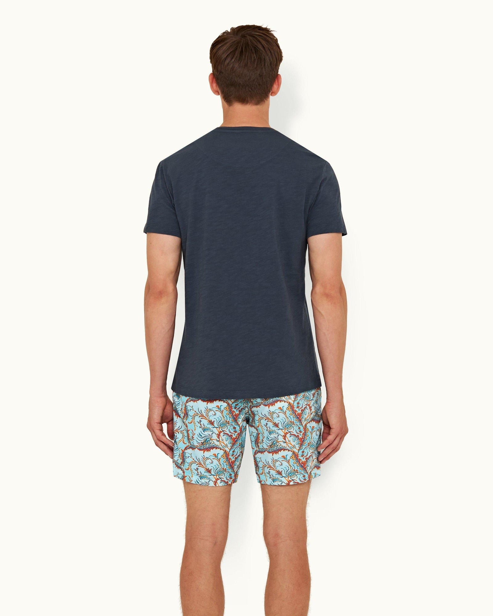 Nocturnal Navy Crew Neck Garment Dye Cotton T-shirt | Nocturnal Navy