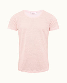 Ob-T Linen Rose Tailored Fit Crewneck Linen T-shirt | Rose
