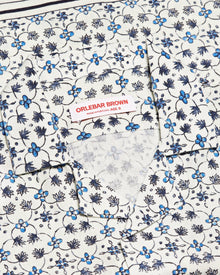 Kids | Fiore Print Capri Collar Linen Blend Shirt In Cashew Colour | Cashew