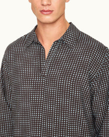 Ridley Truffle/Light Sky Pool Tiescape Print Relaxed Fit Overhead Shirt | Truffle/Light Sky Pool