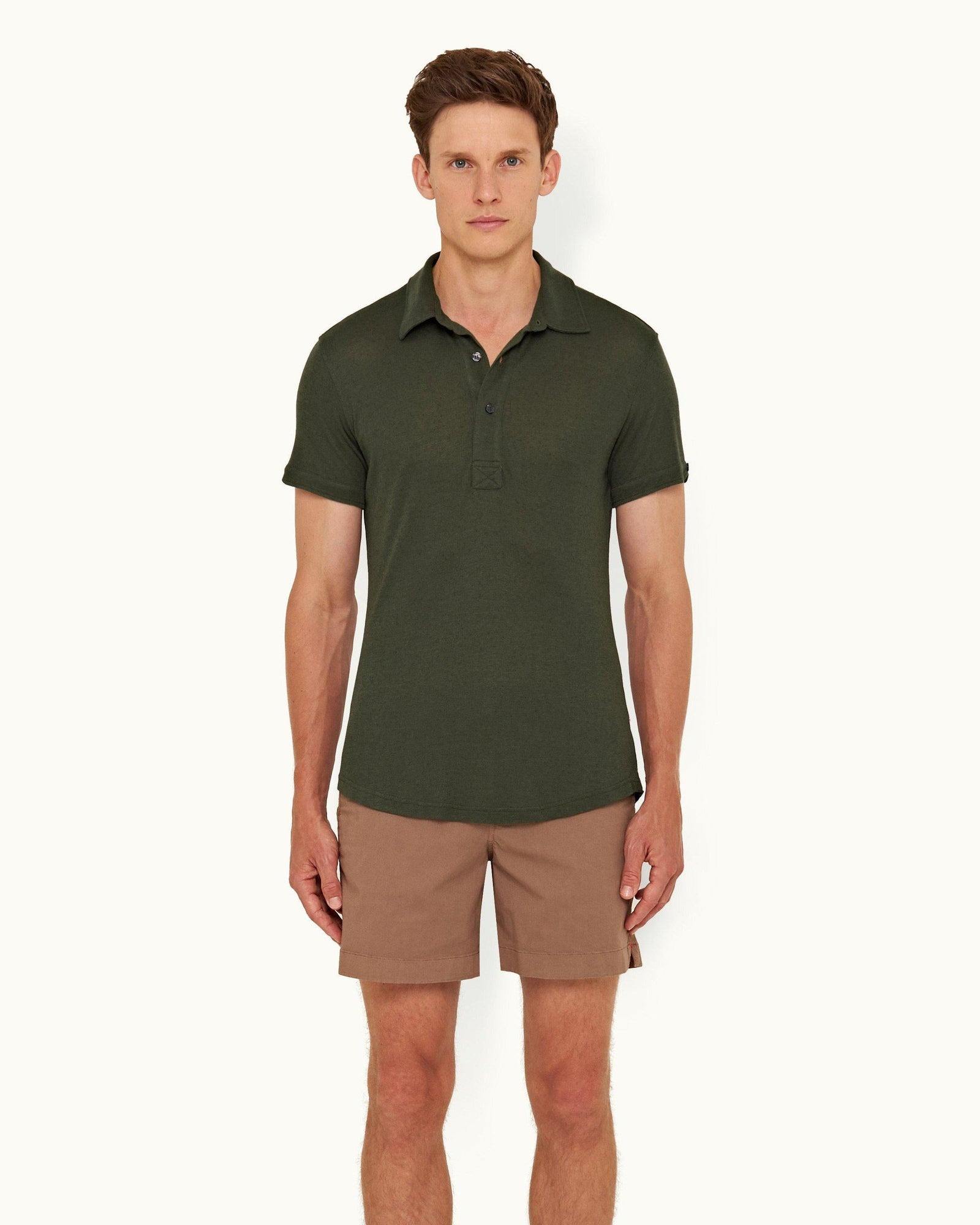 Sebastian Cashmere Forest Night Tailored Fit Cashmere Polo Shirt | Forest Night
