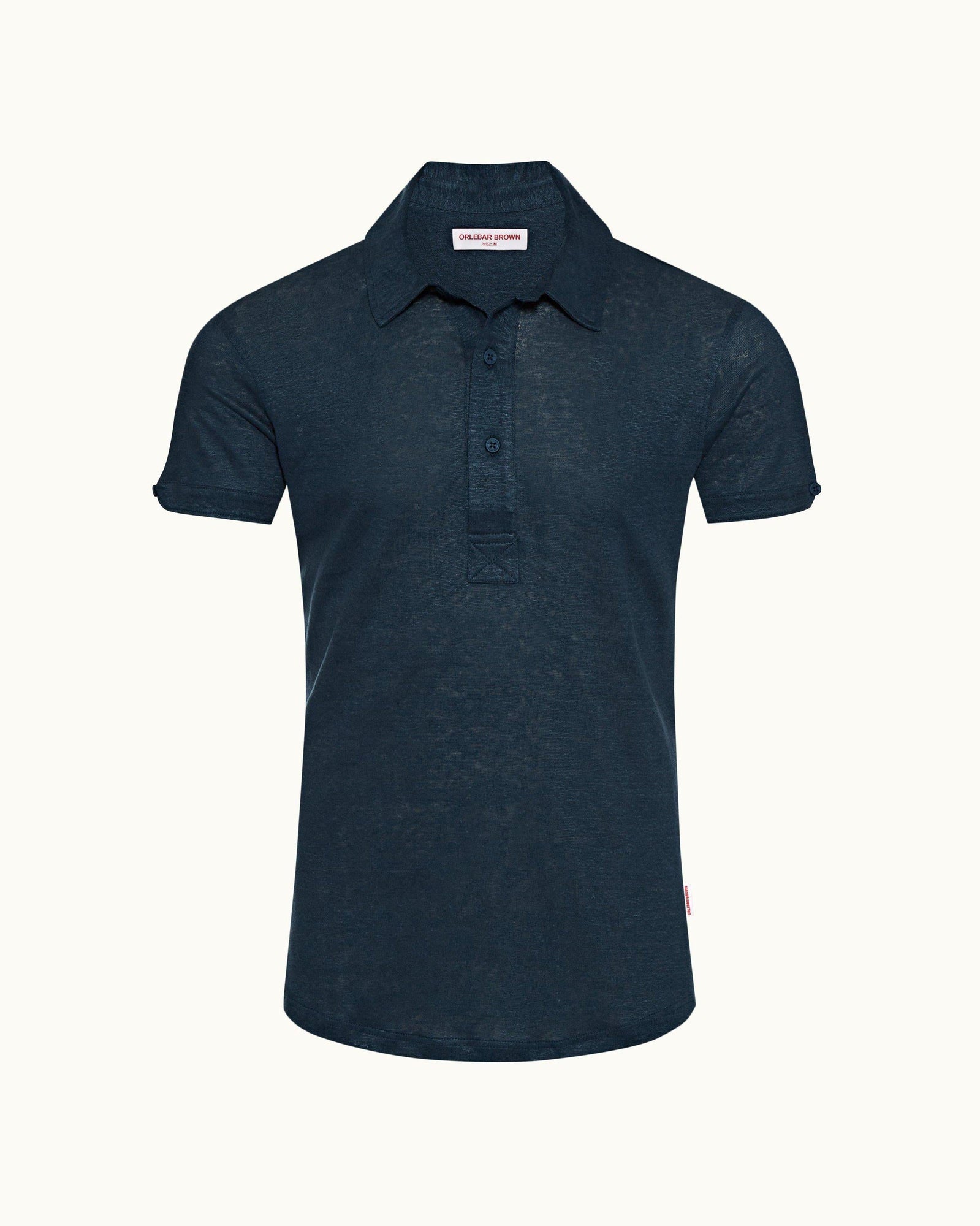 Oceanic Blue Tailored Fit Linen Polo Shirt | Oceanic Blue
