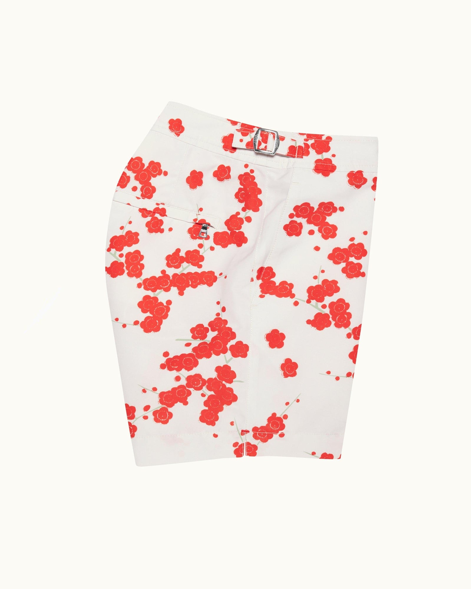 Setter Blossom Print Shorter-Length Swim Shorts In Red Plum Colour | Red