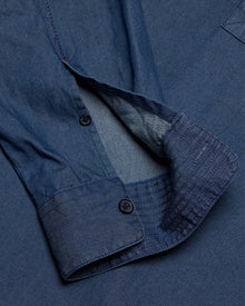 Shanklin Denim Washed Indigo Relaxed Fit Overhead Denim Shirt | Washed Indigo