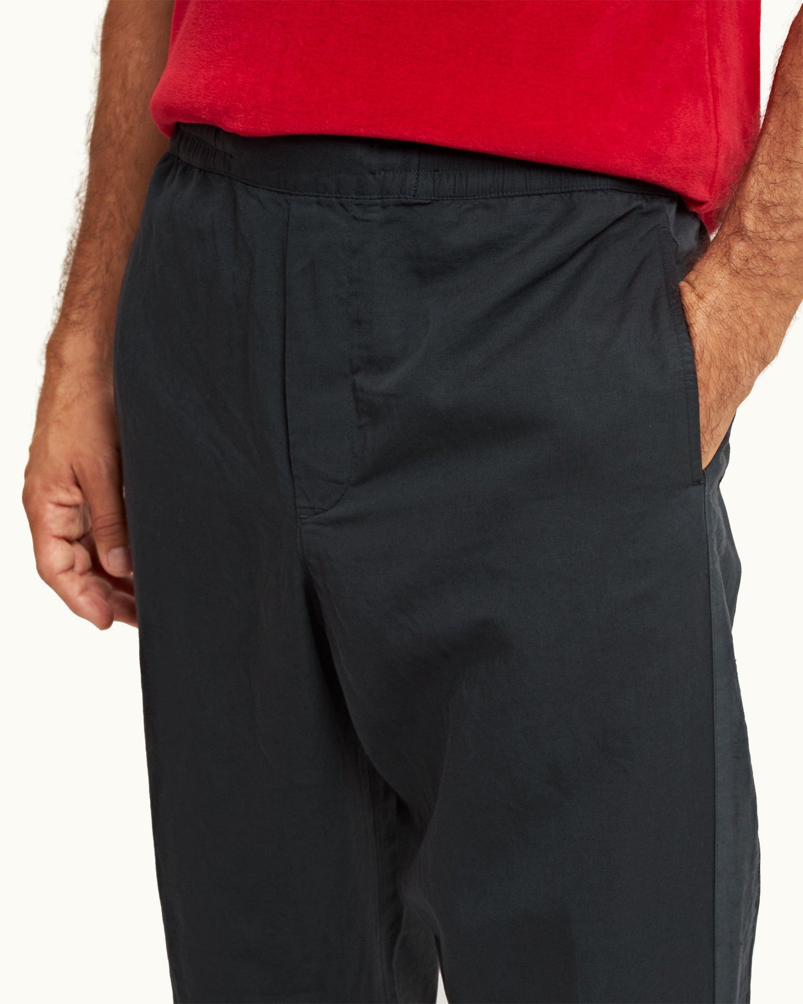 Shadow Relaxed Fit Cotton-Linen Trousers | Shadow