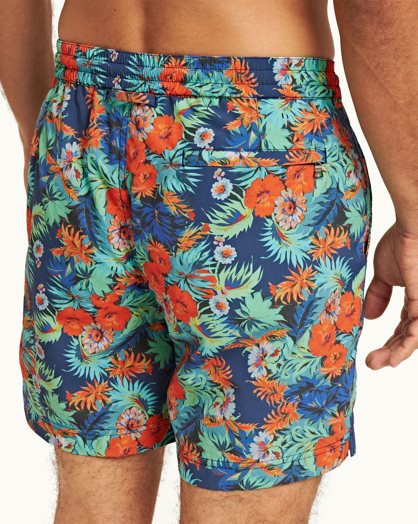 Multi Anemone Drawcord Mid-Length Swim Shorts | Multicolour