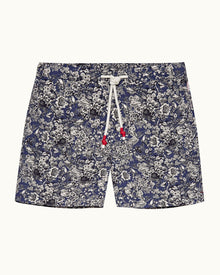 Standard Blue Wash Full Bloom Mid-Length Drawcord Swim Shorts | Blue Wash