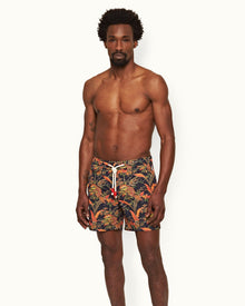 Standard Midnight Navy Lotus Mid-Length Drawcord Swim Shorts | Midnight Navy
