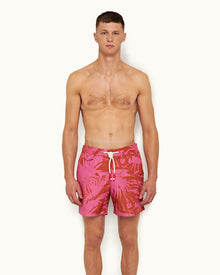 Candy Palmetto Print Mid-Length Drawcord Swim Shorts | Candy