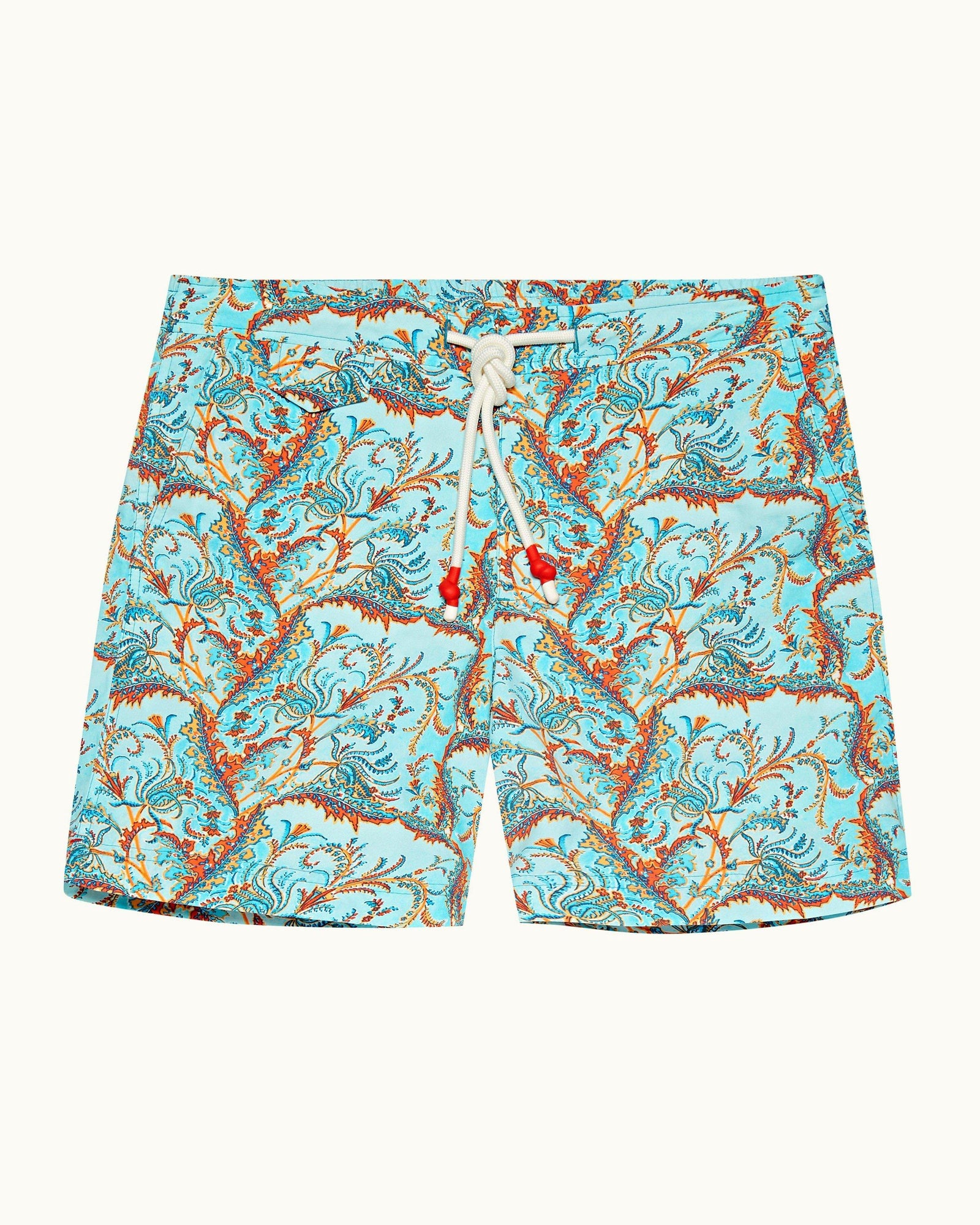 Multicolour Paisley Mid-Length Drawcord Swim Shorts | Multicolour