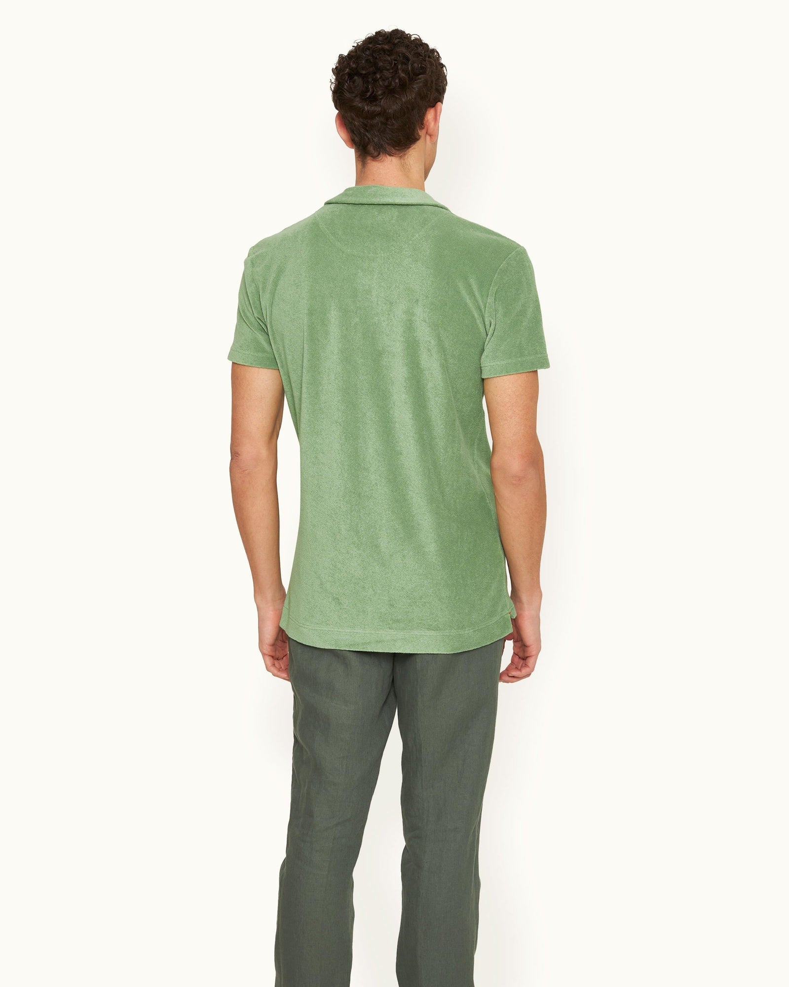 Terry Towelling Fresh Lawn Tailored Fit Organic Cotton Towelling Resort Polo Shirt | Fresh Lawn