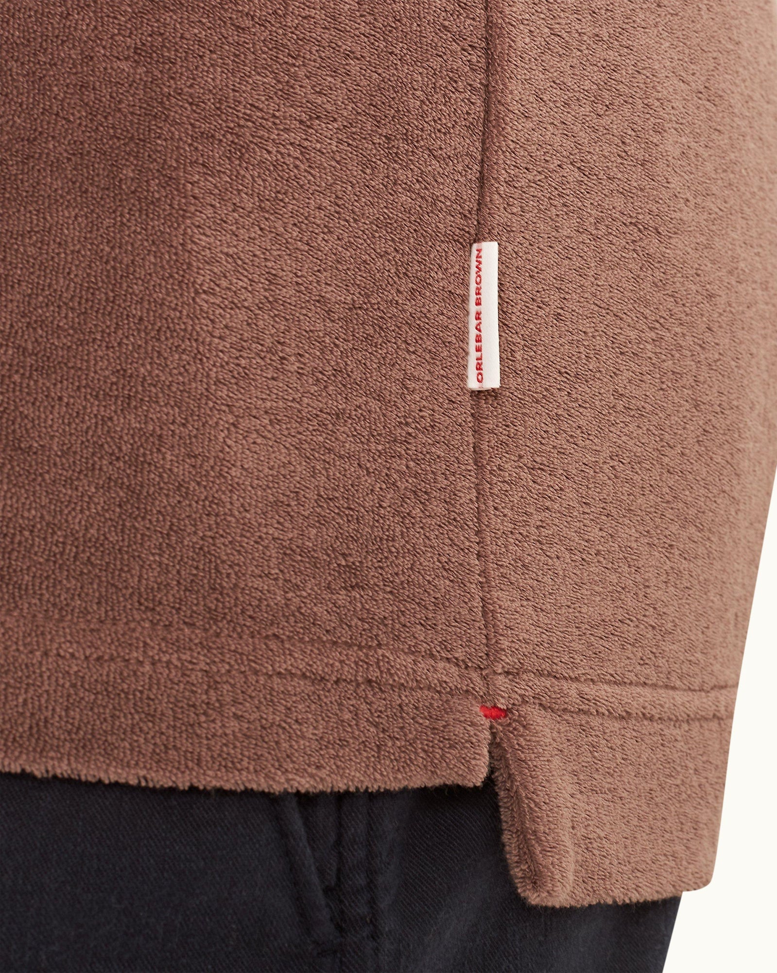 Terry Towelling Organic Cotton Towelling Resort Polo Shirt In Plum Wine Colour | Plum Wine