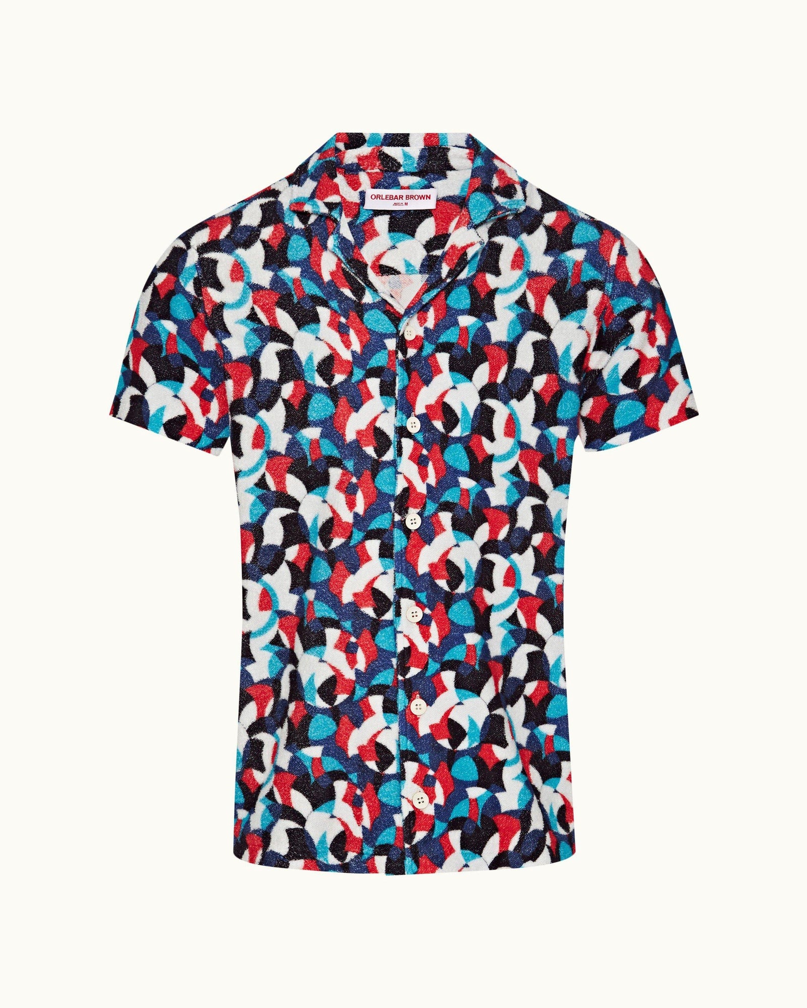 Travis Towelling Summer Red/Horizon Blue Moissan Capri Collar Double-Faced Towelling Shirt | Summer Red/Horizon Blue