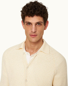 Kids | Twain Relaxed Fit, Italian Made, Textured Knit Overhead Jumper in Thasos Beach | Thasos Beach