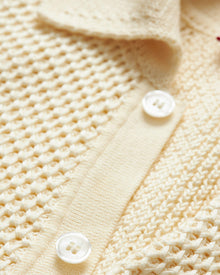 Kids | Twain Relaxed Fit, Italian Made, Textured Knit Overhead Jumper in Thasos Beach | Thasos Beach