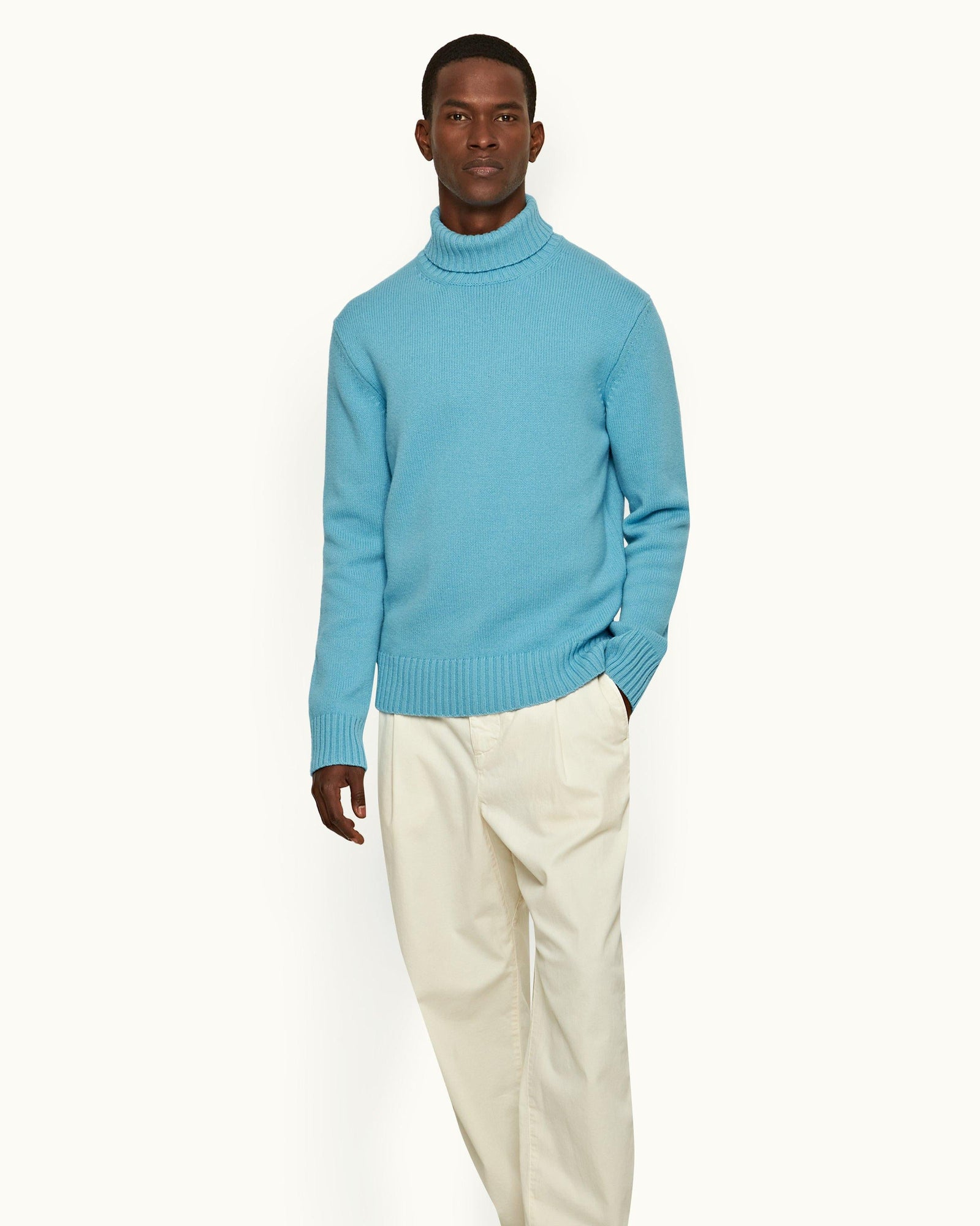 Coastline Tailored Fit Merino-Cashmere Roll Neck Jumper | Coastline