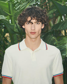 White Sand Classic Fit O.B Stripe Tipping Polo Shirt | White Sand