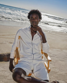 White Sand Classic Fit Mix Texture Sweatshirt | White Sand