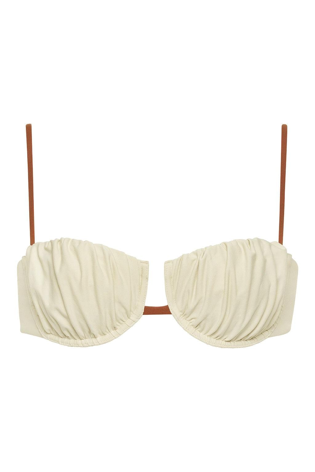 Petal Bikini Top | Oat Terracotta Binded
