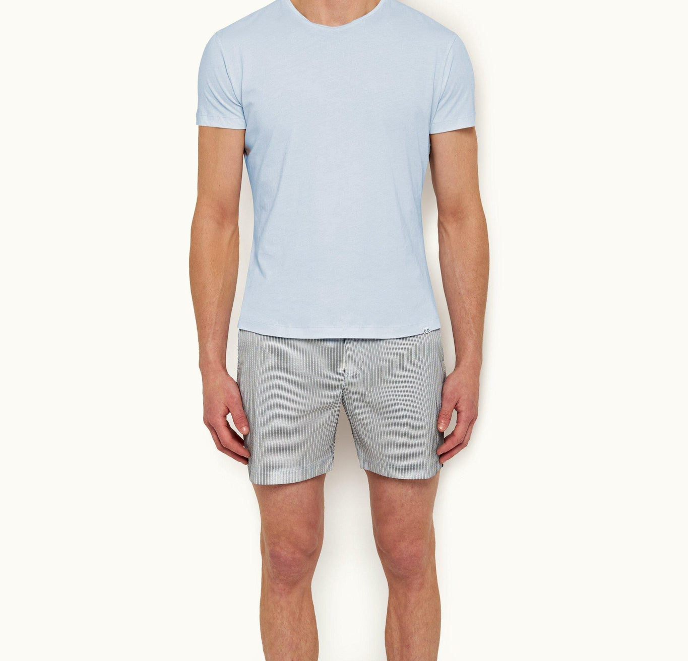 Ob-T Tailored Fit Crew Neck Organic Cotton T-Shirt | Ice Blue