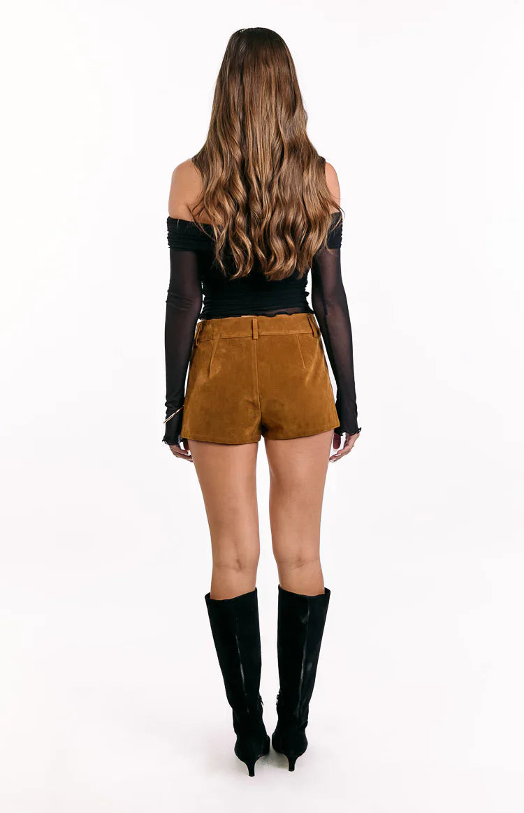 Ottie Suedette Shorts | Tan
