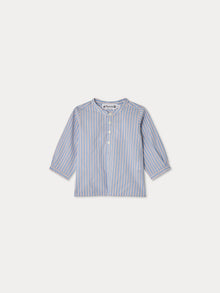 Boy | Polisson Shirt With Blue Stripes | Medium Blue