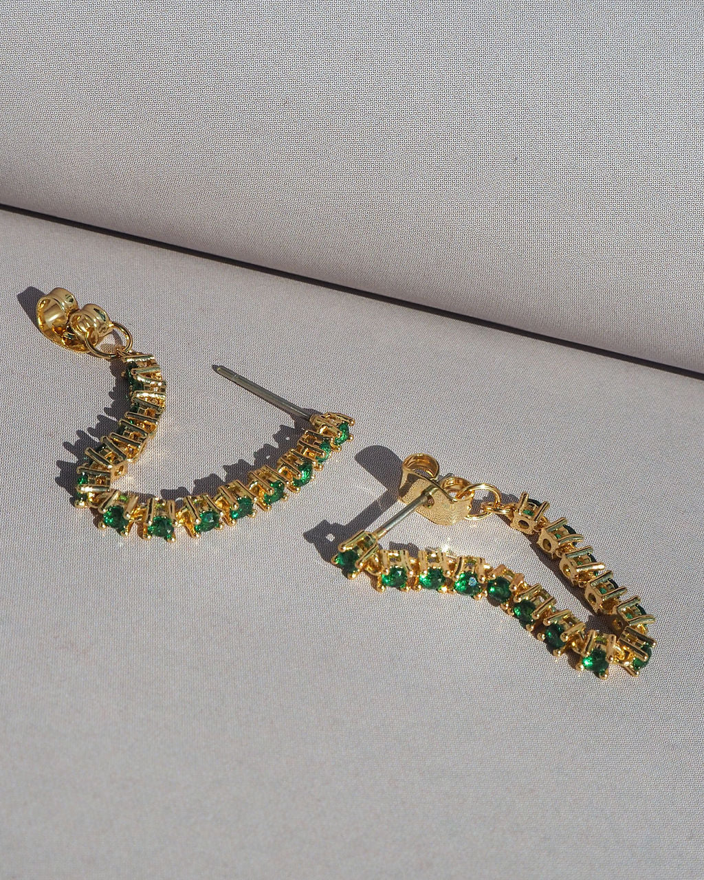 Ballier Chain Studs- Emerald Green | Gold