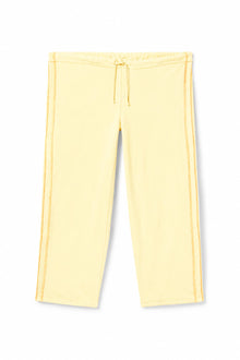 Women | Vintage Orange Stitched Cropped Sweatpant | Sunwash