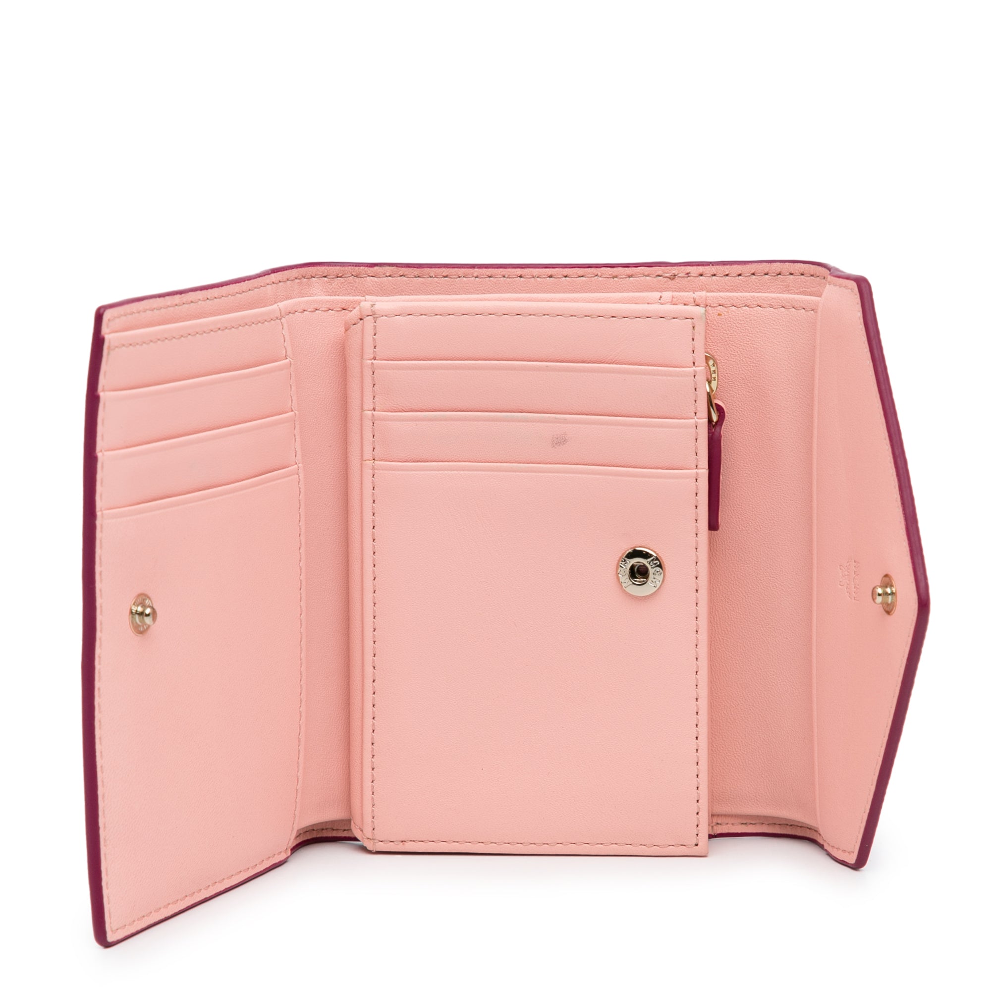 MCM Pre-Owned Visetos Colorblock Love Trifold Wallet | Women | Pink