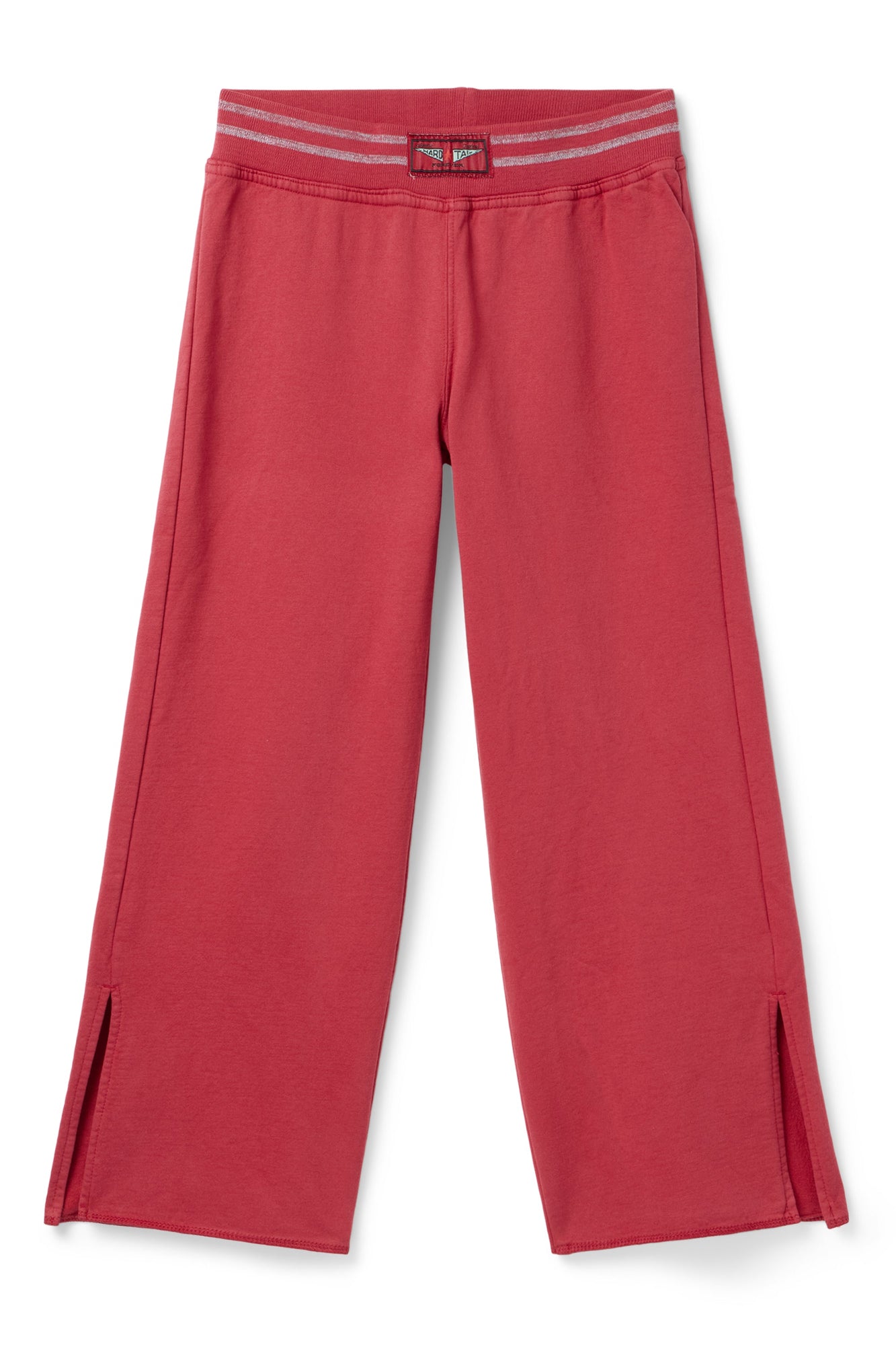 Women | Vintage Boxer Split Leg Crop Sweatpant | Crimson