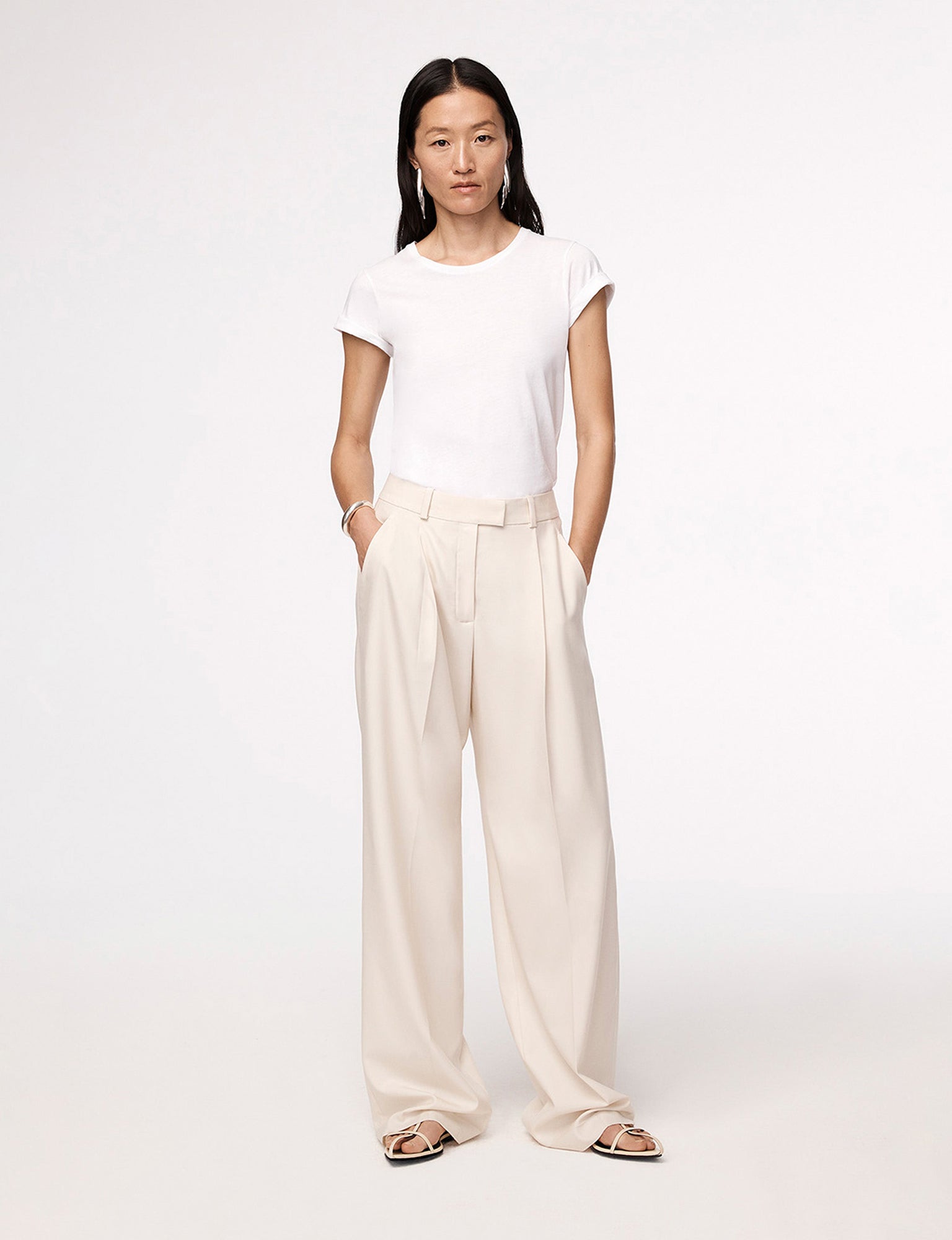 Women | Relaxed Wide Leg Pant | Parchment