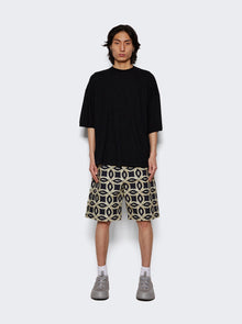 Men | Meta Campania Collective | Meta Crochet Print Drawstring Shorts | Black & Neutral