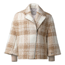 Pauline Relaxed-Fit Plaid Jacket With Biker Collar | Hush