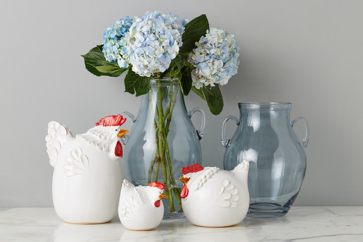 Ceramic Country French Hen | White | Small