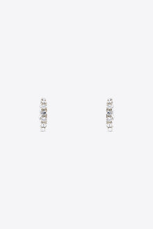 Small Crystal Hoop Earrings | Silver