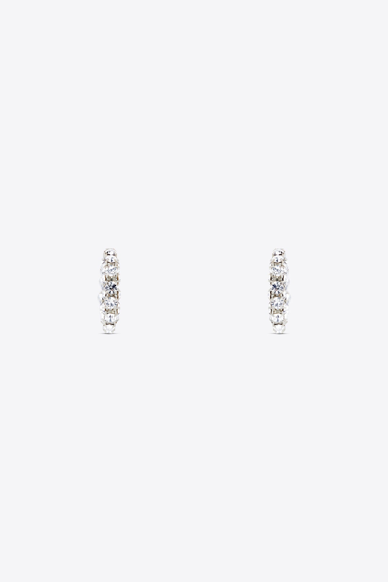 Small Crystal Hoop Earrings | Silver