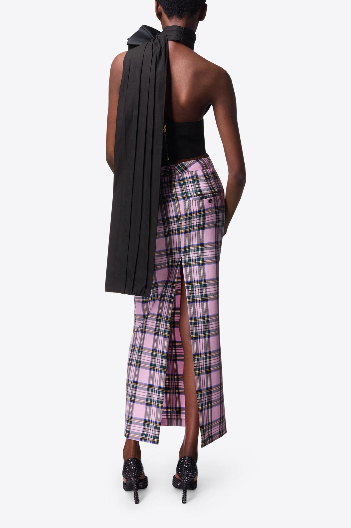 Checked Midi Skirt | Pink Multi