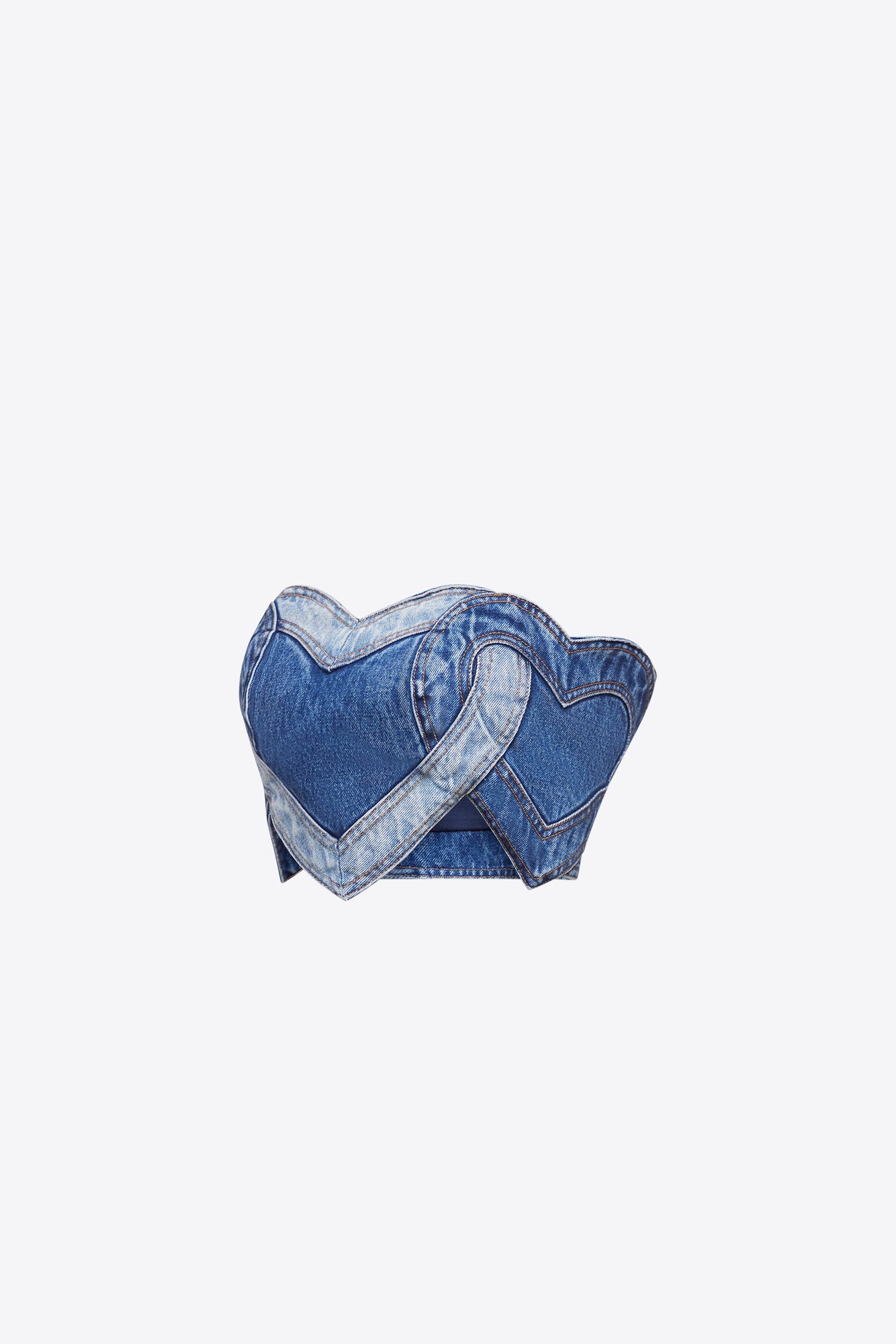 Patchwork Heart Bandeau | Multi Denim Wash