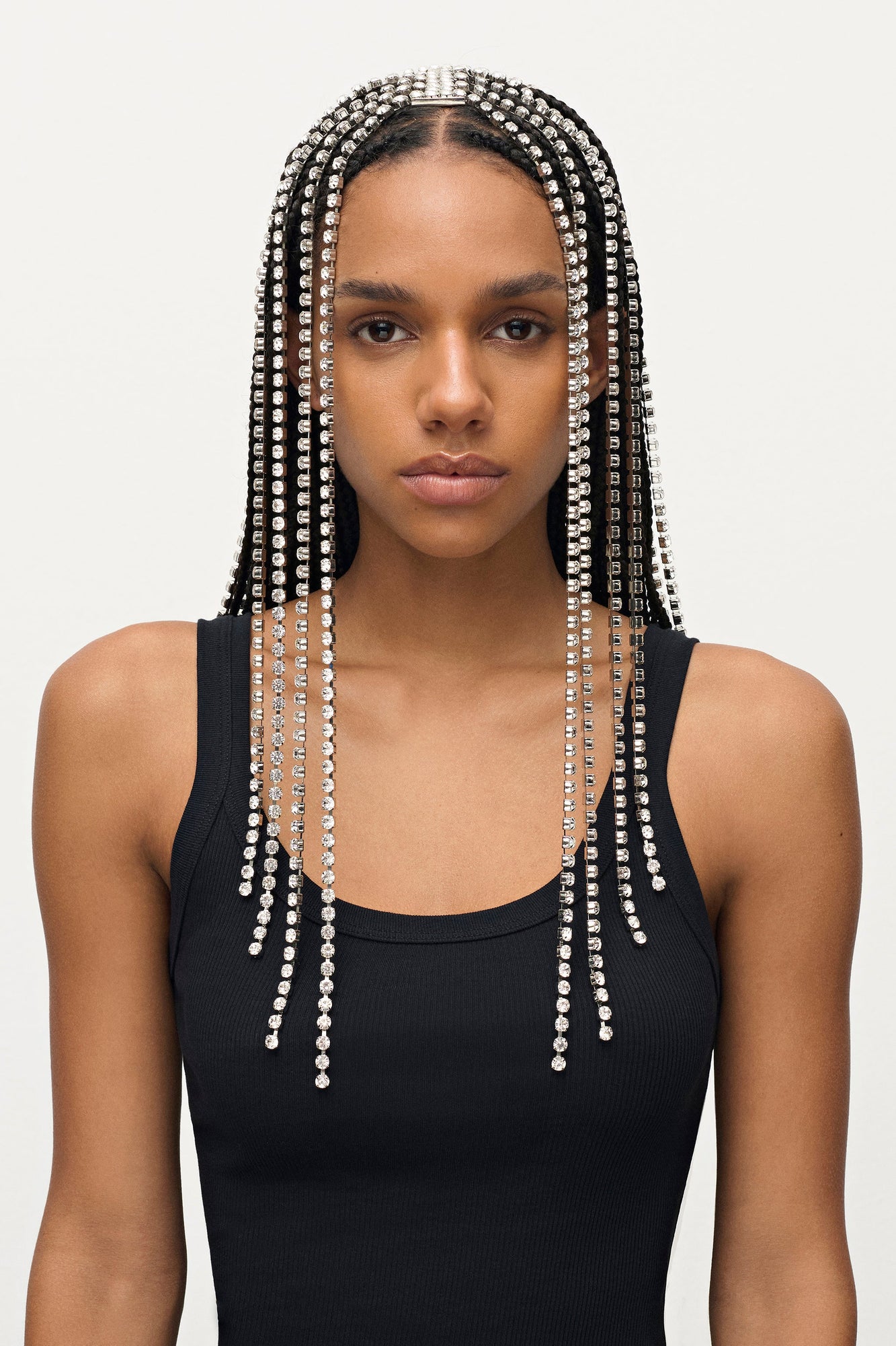 Crystal Fringe Headband | Clear Crystal/Silver