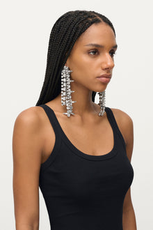 Crystal Fringe Drop Earrings | Clear Crystal/Silver