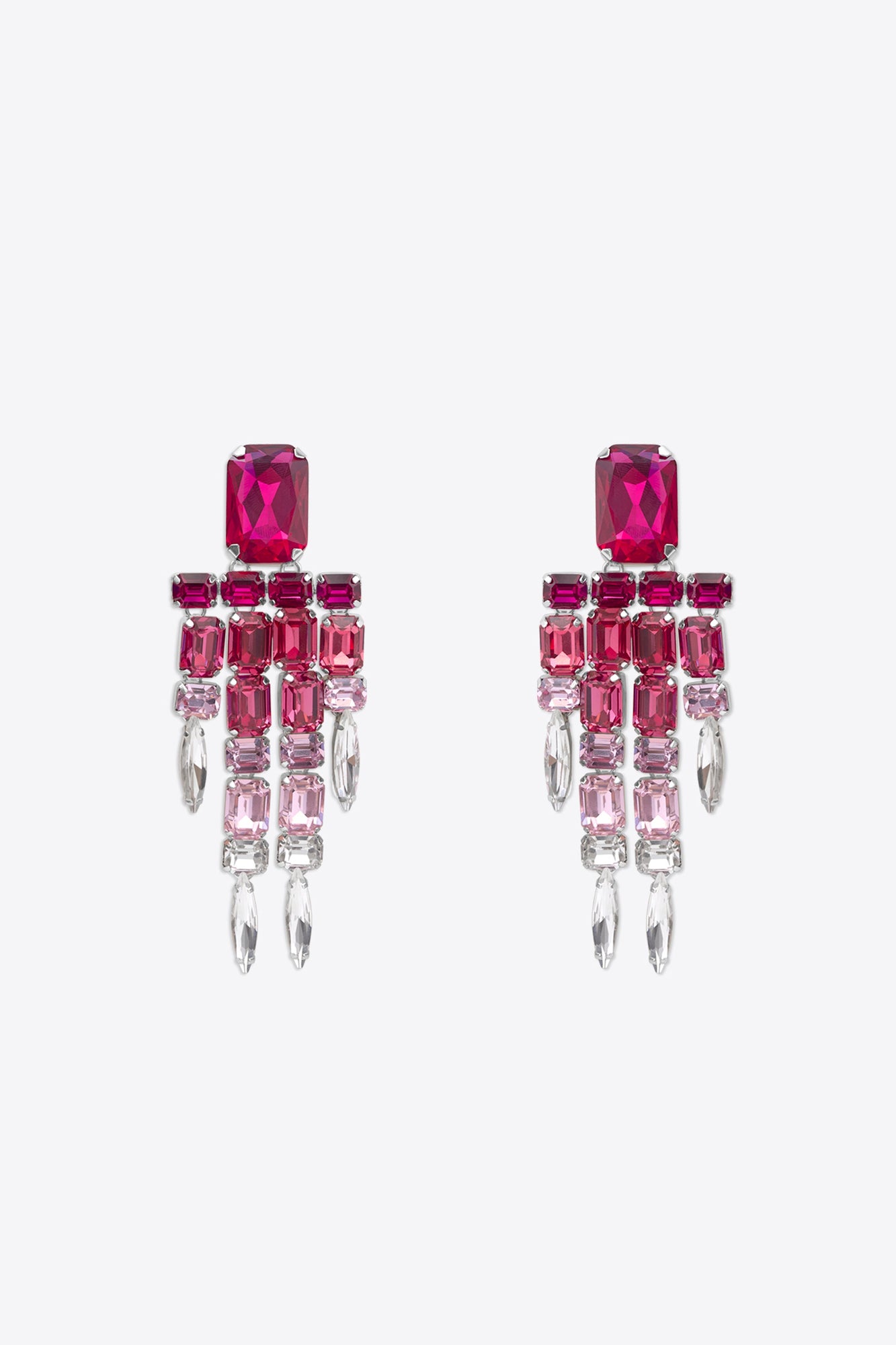 Ombre Crystal Chandelier Earrings | Ombre Pink