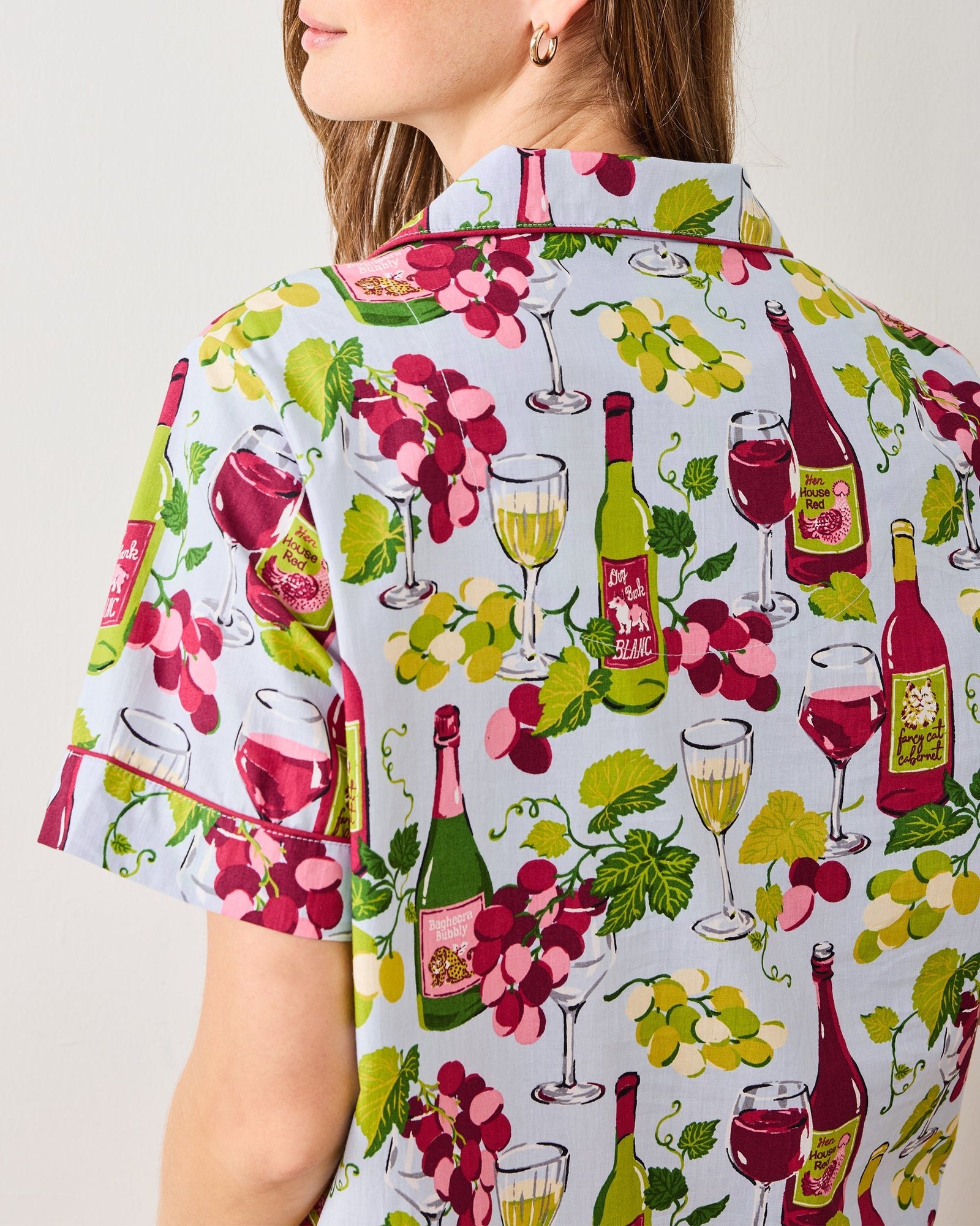 Wine Club - Short PJ Set - Vineyard Sky - Printfresh
