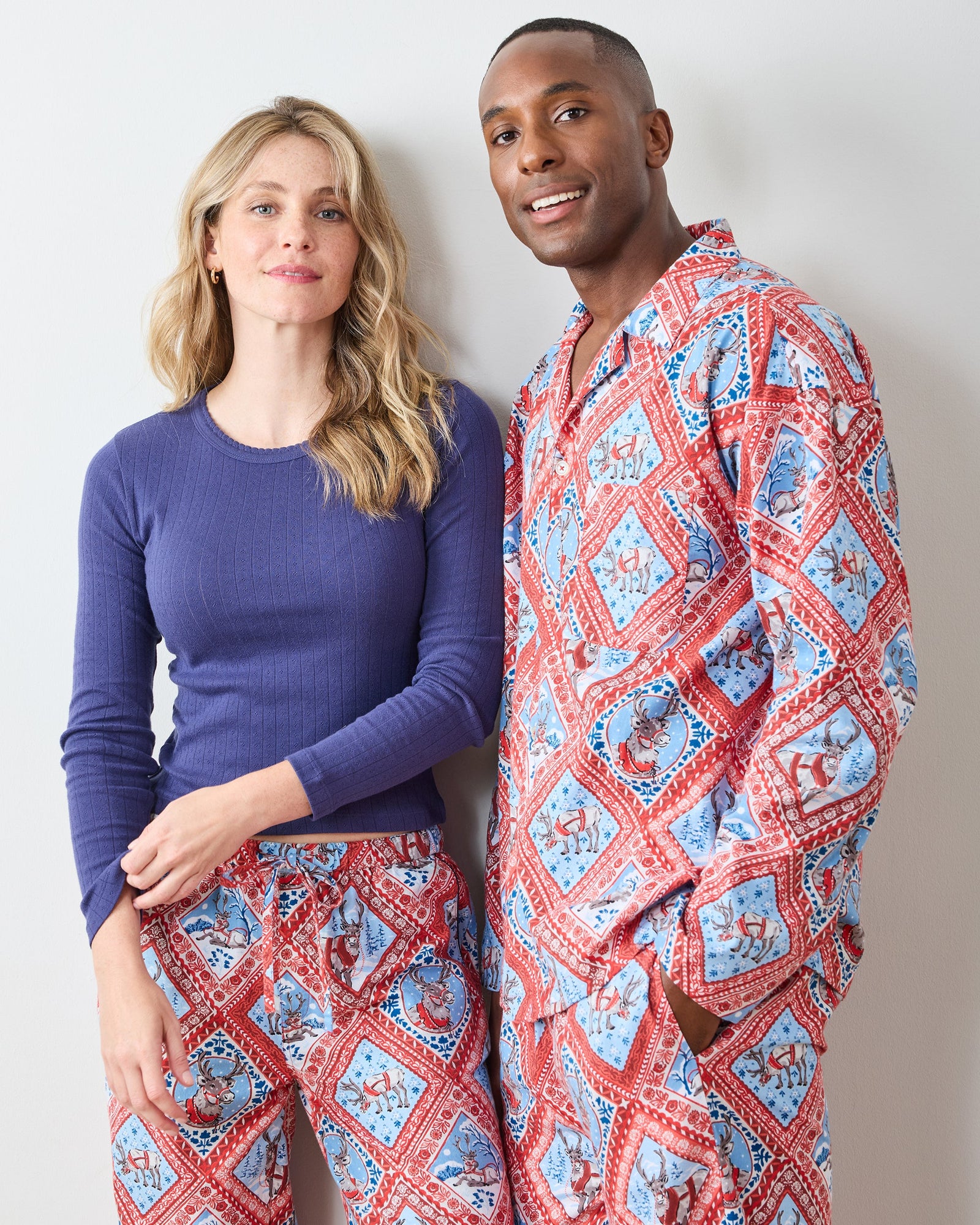 Reindeer Games - Lightweight Flannel PJ Pants - Red Sleigh - Printfresh