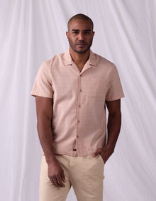 Men | Freshwater Camp Shirt | Dusty Rose Dobby