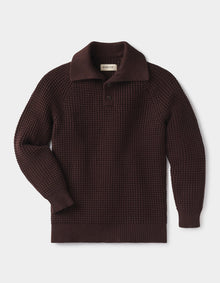 Men | Waffle Sweater Popover | Dark Brown
