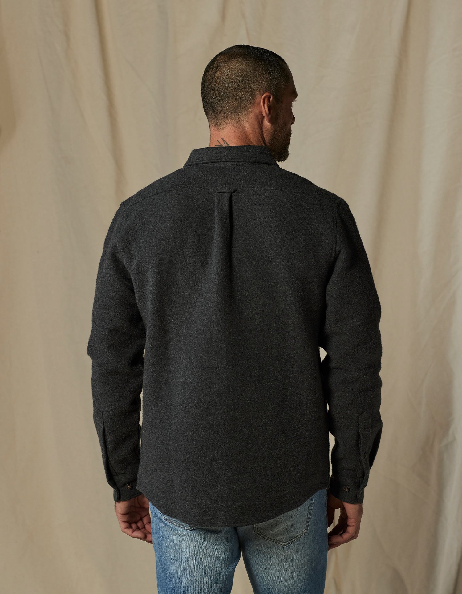 Men | Heavyweight Chamois Overshirt | Heathered Charcoal