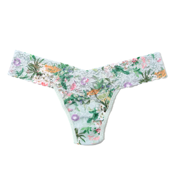 Signature Lace Low Rise Thong | Floriculture (Green)