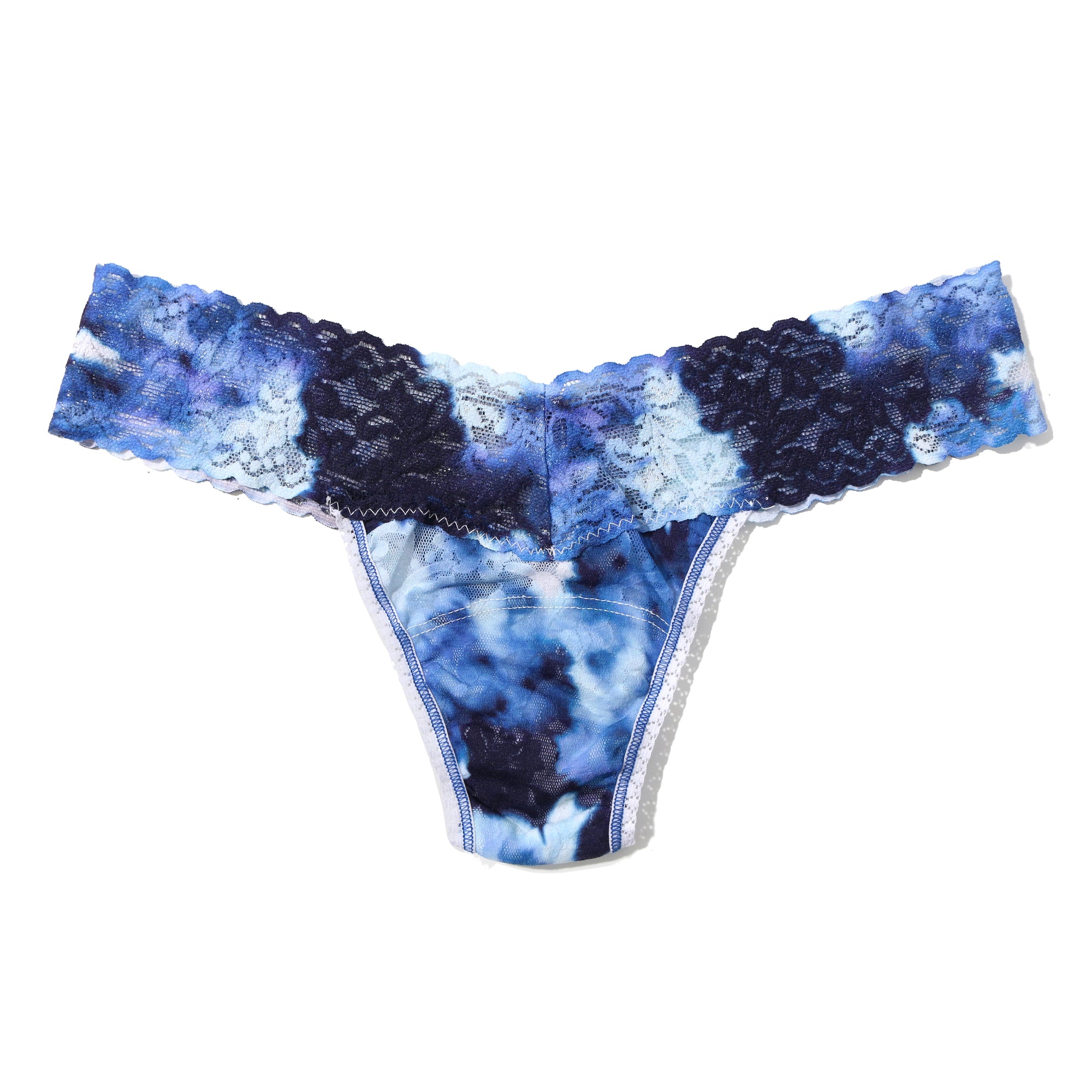 Signature Lace Low Rise Thong | Such A Blur (Blue)